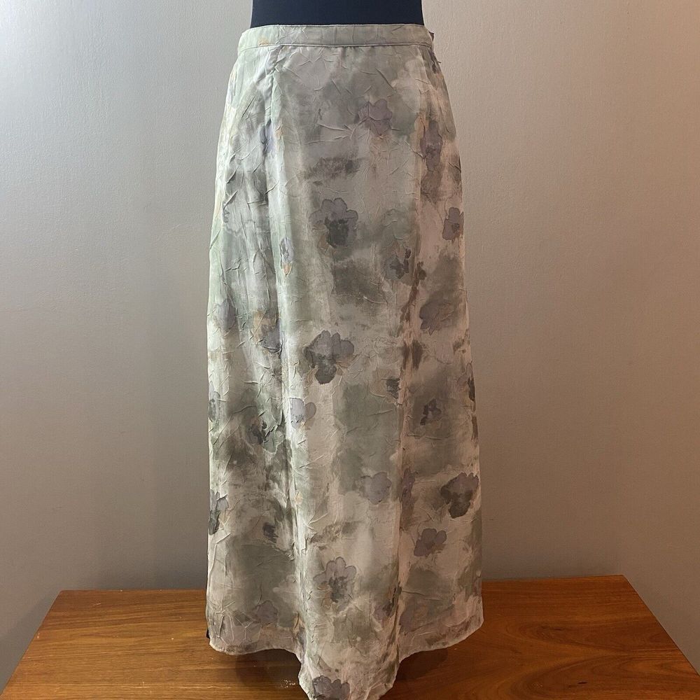 Vintage JM STUDIOS (Jonathan Martin) Green floral maxi skirt womens medium